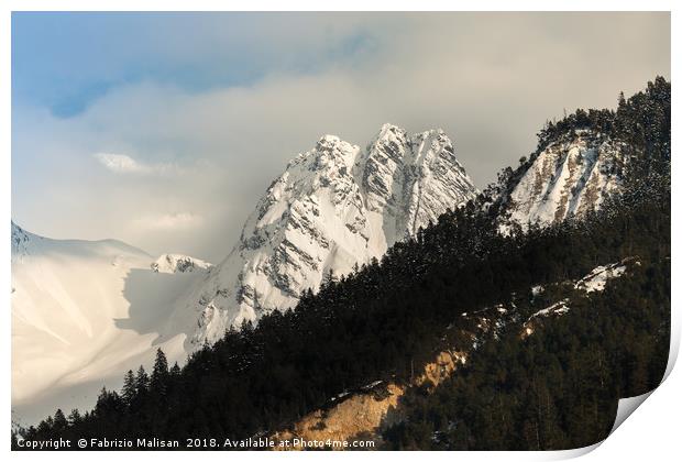 Mountain peaks and landscape Print by Fabrizio Malisan