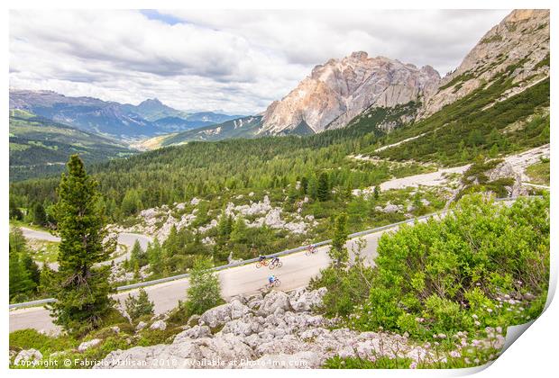 Landscape Dolomites Cycling Alta Badia Trentino Al Print by Fabrizio Malisan