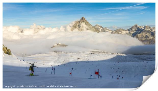 Zermatt Matterhorn Glacier Summer Alpine Skiing Mo Print by Fabrizio Malisan