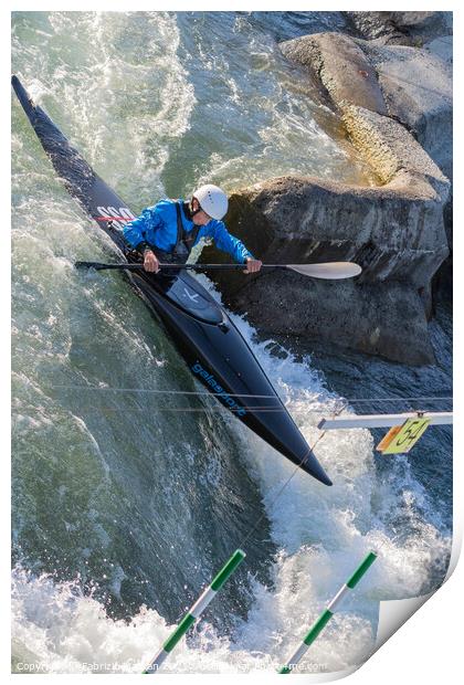 Sport Wild Water Canoe Slalom Kayak Watersports Print by Fabrizio Malisan