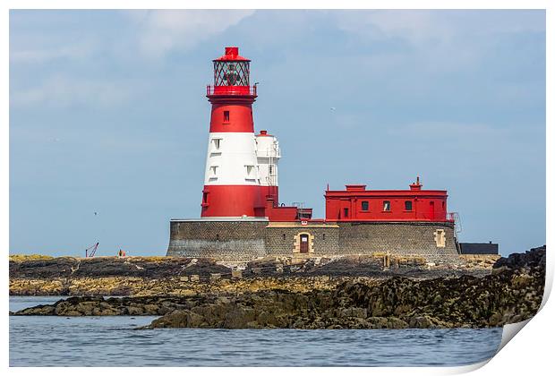  Red And White North Sea Lighthouse Print by Tanya Hall