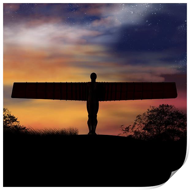 Angel Of The North Digital Painting Print by Tanya Hall