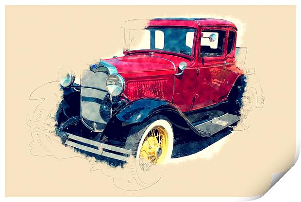 Vintage Automobile Print by Tanya Hall