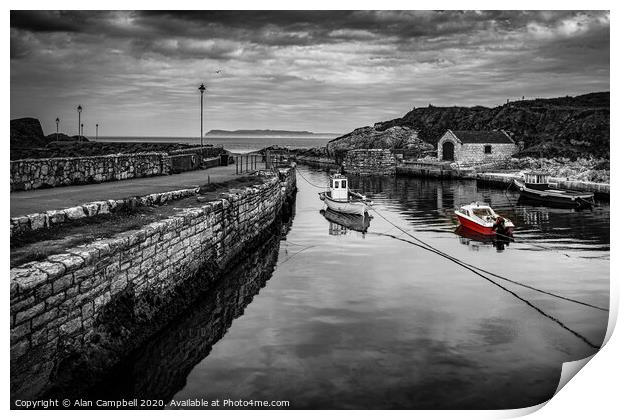 Rain Incoming At Ballintoy Print by Alan Campbell