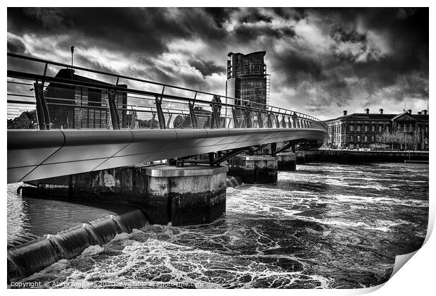 Bridge Over Stormy Waters Print by Alan Campbell