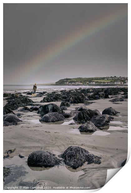 Rainbow On The Rocks Print by Alan Campbell
