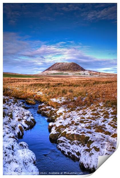 Slemish with a touch of snow Print by Alan Campbell