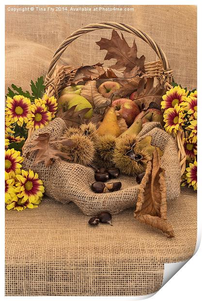  Autumn in a Basket Print by Tina Fry