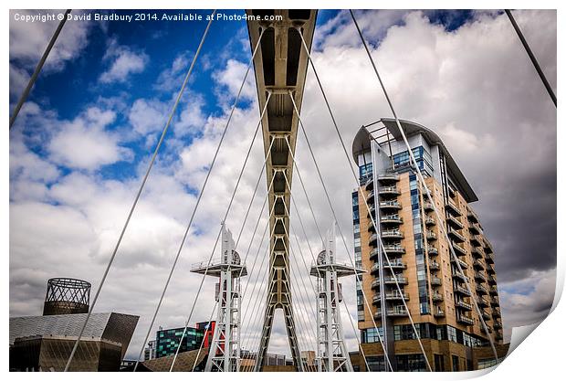  Salford Suspension Bridge Print by David Bradbury