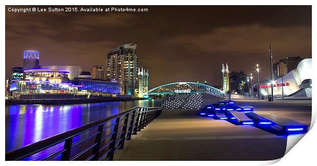 Salford Keys at night Print by Lee Sutton