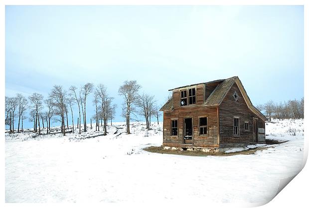  Winter Farmhouse Print by Brian Ewing