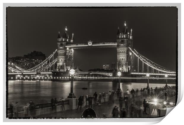 Tower Bridge by night Print by Tim Smith