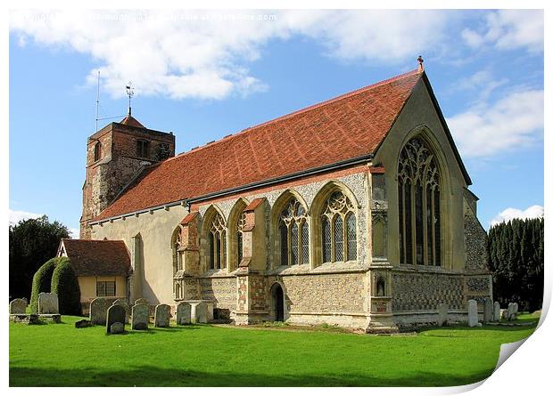 St Mary's church, Lawford, Essex Print by John Whitworth