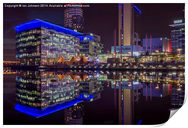 Night life at Media City Print by Ian Johnson