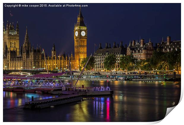  night on the Thames Print by mike cooper