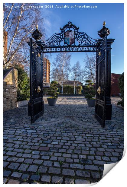 entrance to Cremorne gardens Print by mike cooper