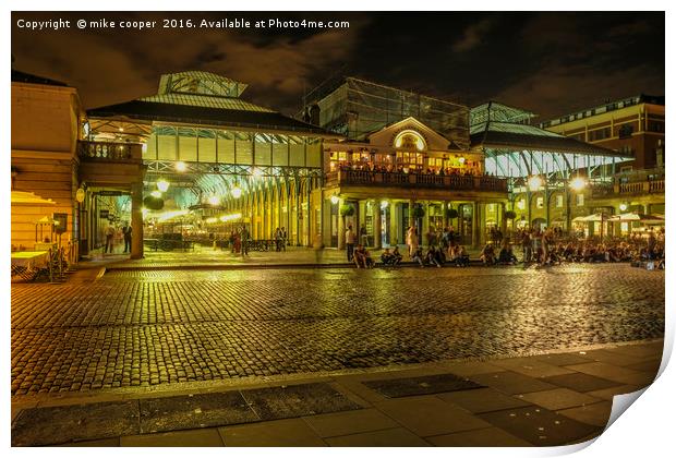 night fall in Covent garden Print by mike cooper