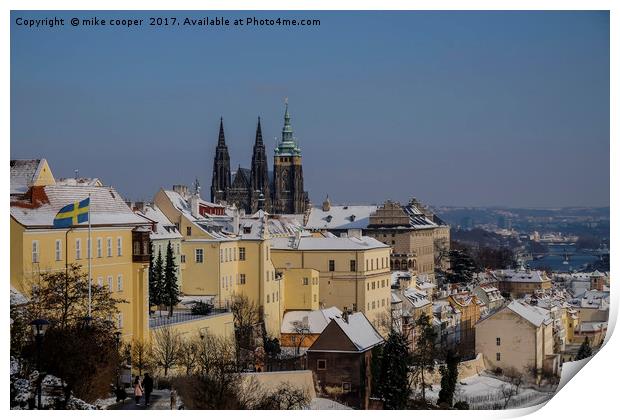winters day in Prague Print by mike cooper