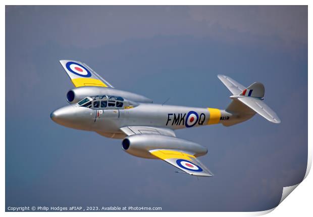 Gloster Meteor T7 WA591 Print by Philip Hodges aFIAP ,