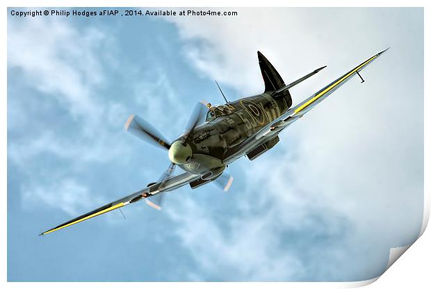  Supermarine Spitfire Print by Philip Hodges aFIAP ,
