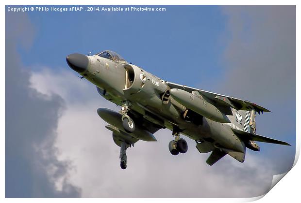  Hawker Siddeley Harrier " Jump Jet " Print by Philip Hodges aFIAP ,