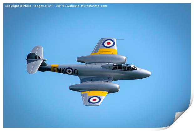  Gloster Meteor T7 WA591 Print by Philip Hodges aFIAP ,