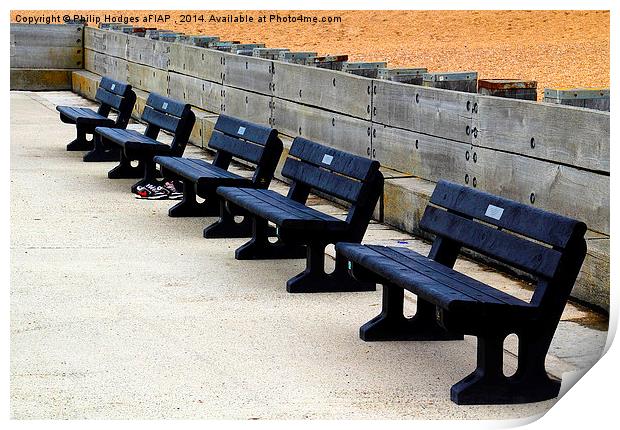  Benches Print by Philip Hodges aFIAP ,