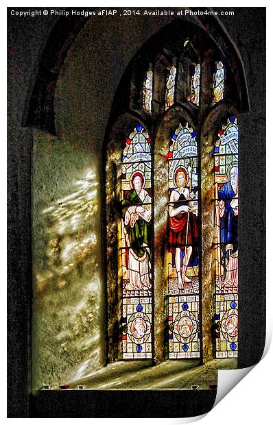  Blisland Church Window Print by Philip Hodges aFIAP ,
