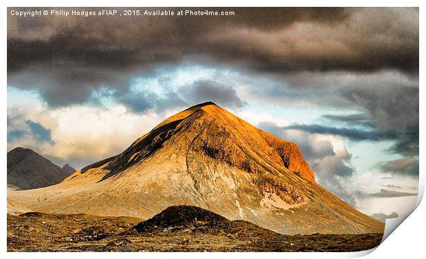  One of Skye's Red Cuillins Print by Philip Hodges aFIAP ,