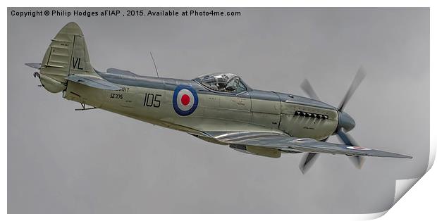 Supermarine Seafire Yeovilton 2015 B Print by Philip Hodges aFIAP ,