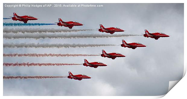  Red Arrows at Yeovilton (2) Print by Philip Hodges aFIAP ,