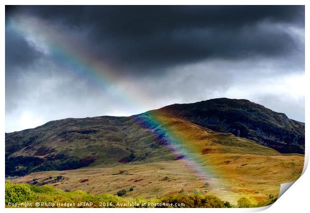 Rainbow in the Hills Print by Philip Hodges aFIAP ,