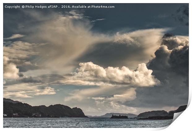 Clouds Over Oban Print by Philip Hodges aFIAP ,