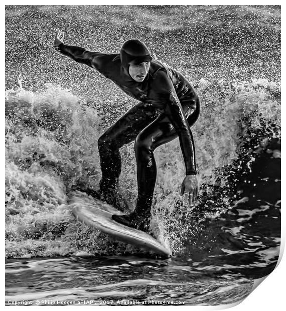 Winter Surfer Print by Philip Hodges aFIAP ,