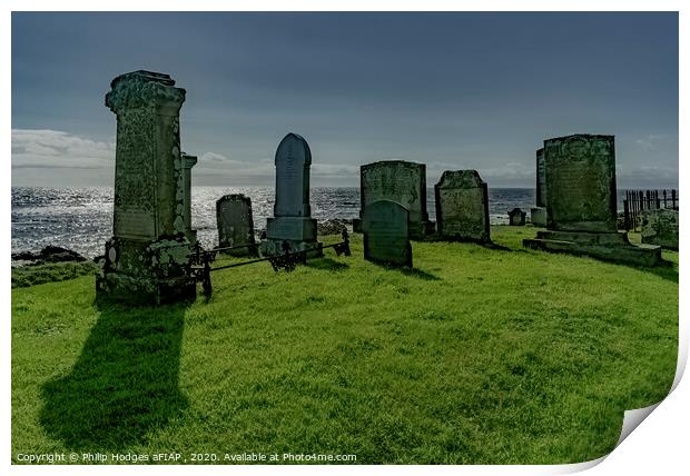 Graveyard near the Caves of Keil Print by Philip Hodges aFIAP ,