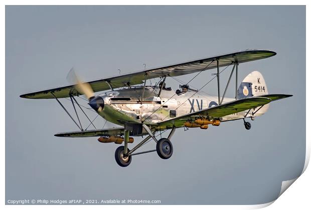 Hawker Hind Print by Philip Hodges aFIAP ,