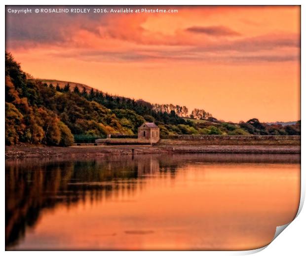 "SUNSET OVER THE RESERVOIR" Print by ROS RIDLEY