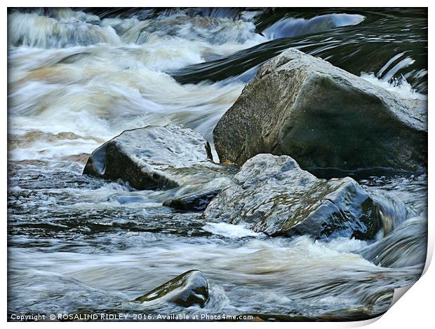 "WATER OVER ROCKS" Print by ROS RIDLEY