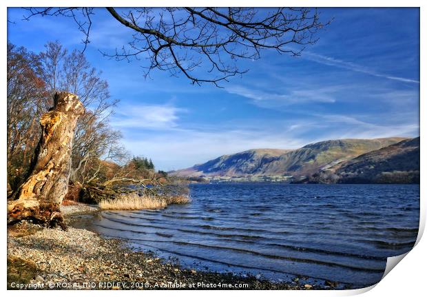 "Blue blue Ullswater" Print by ROS RIDLEY