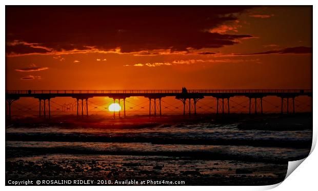 "Romantic Solstice  Sunset at Saltburn" Print by ROS RIDLEY
