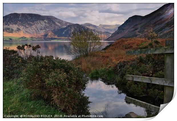 "Sun up at Ennerdale Water" Print by ROS RIDLEY