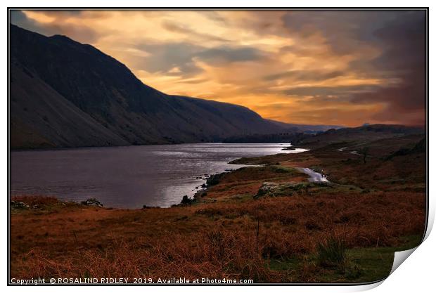 "Night approaches at Wastwater" Print by ROS RIDLEY