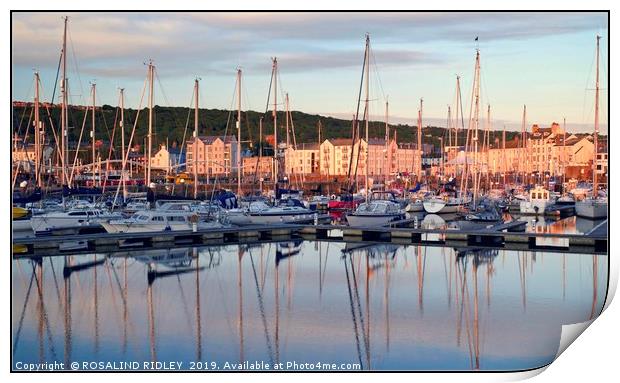 "Evening light reflections at Whitehaven marina" Print by ROS RIDLEY