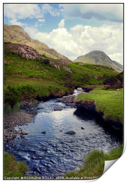 "Mountain stream in Wasdale" Print by ROS RIDLEY