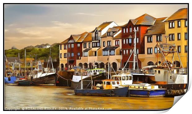 "Whitehaven Harbour at dusk" Print by ROS RIDLEY
