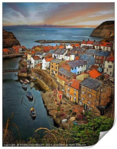 "Rustic Staithes" Print by ROS RIDLEY