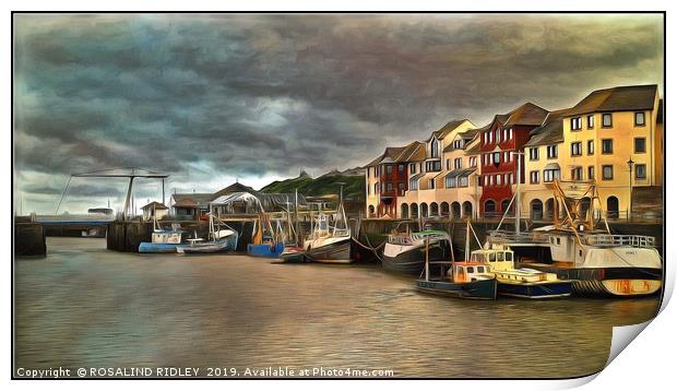 "Dramatic skies over Maryport harbour" Print by ROS RIDLEY