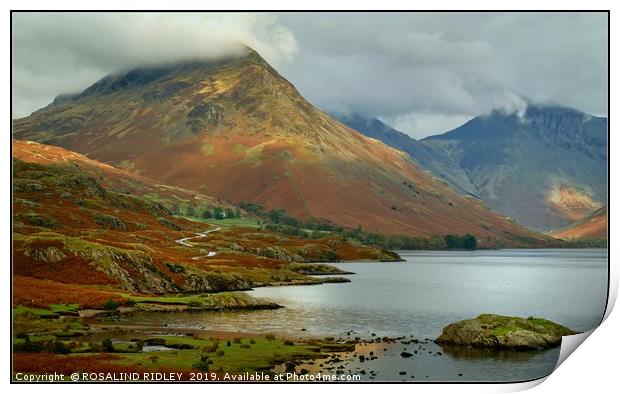 "Clouds descend on Yewbarrow and Great Gable" Print by ROS RIDLEY