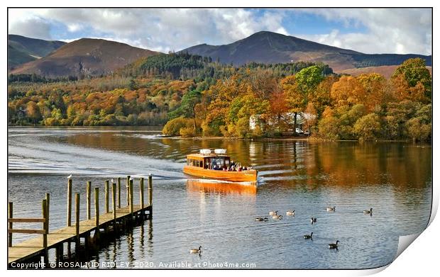 Autumn boat ride Print by ROS RIDLEY