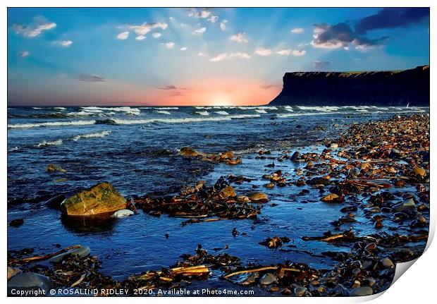 "Evening on Saltburn beach" Print by ROS RIDLEY